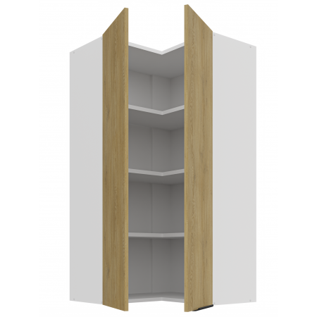 Szafka narożnik górny 60 cm CREMA dąb cremona / biały mat 60x60 GN-108 2F 90